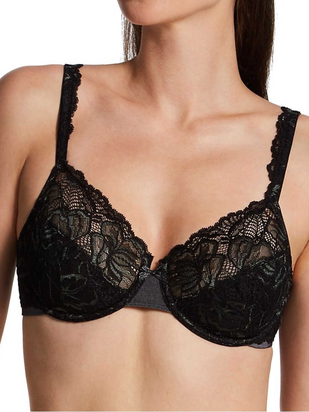 Bali Lace Desire Lightly Lined Underwire Bra Black Size 40D